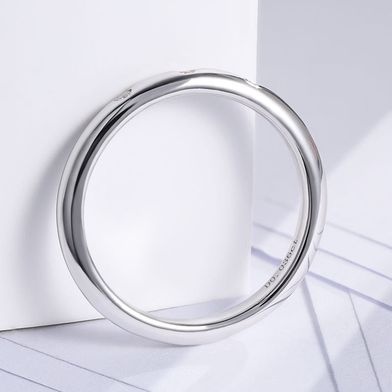 Classic Moissanite 18k White Gold Plated Band Carly Jewelry