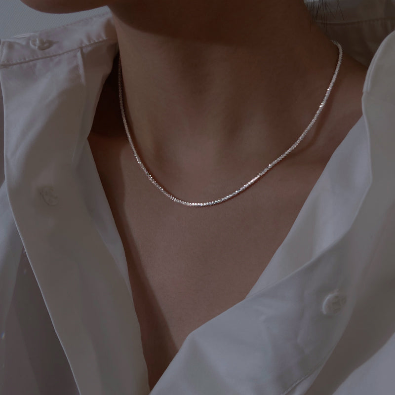 Classic 925 Sterling Silver Gypsophila Necklace Shineofdiamond