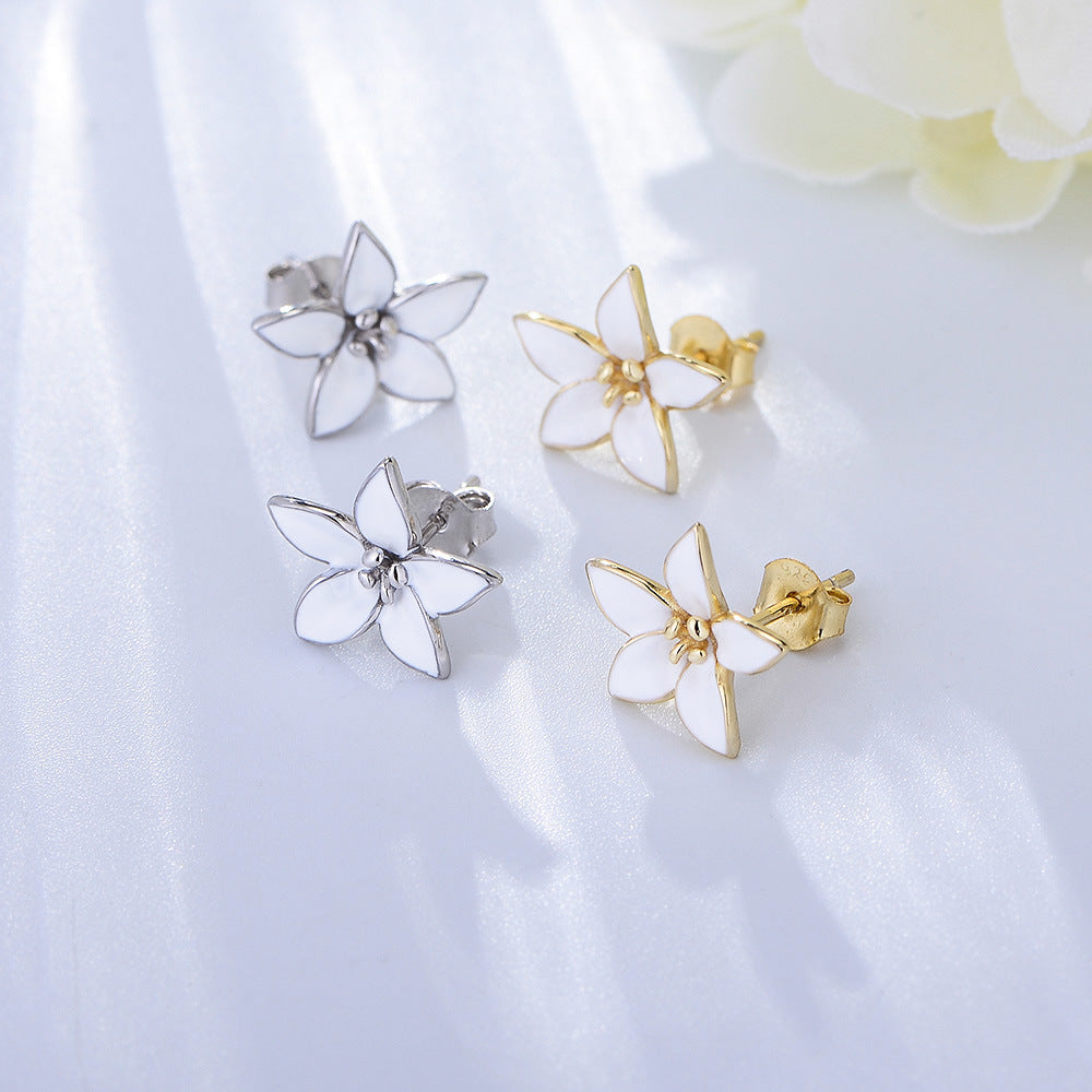 Vintage Flower Design Sterling Silver Stud Earrings Carly Jewelry