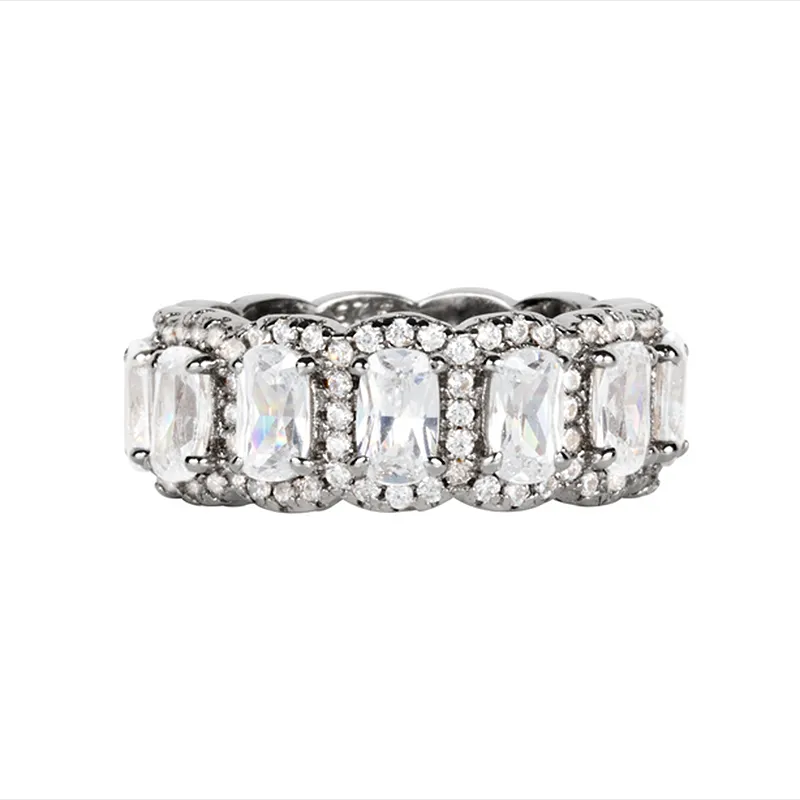 5PCS Stunning Wedding Band Set In Sterling Silver Shineofdiamond