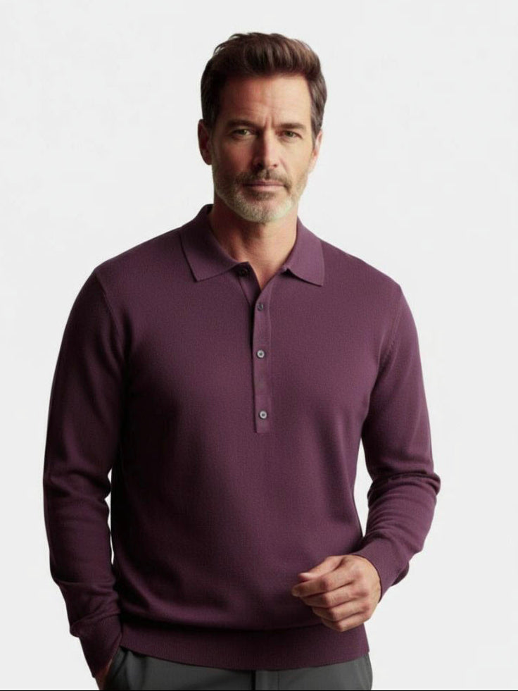 Old Money Knit Polo Pullover - Casa  Laro CASA LARO