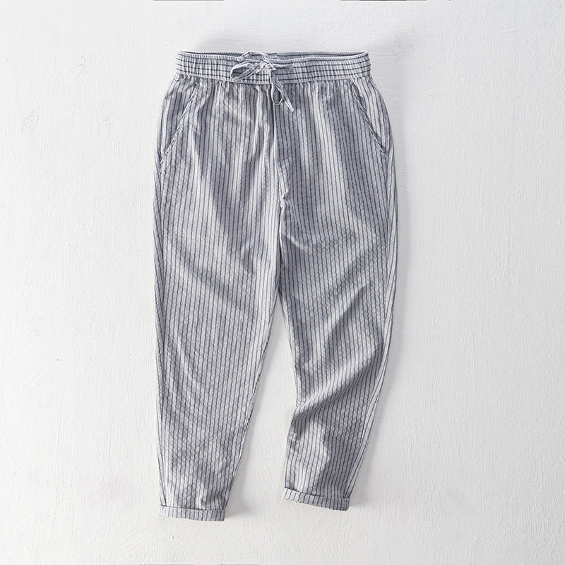 Pinstripe Cotton Tailored - Trousers CASA LARO MEN