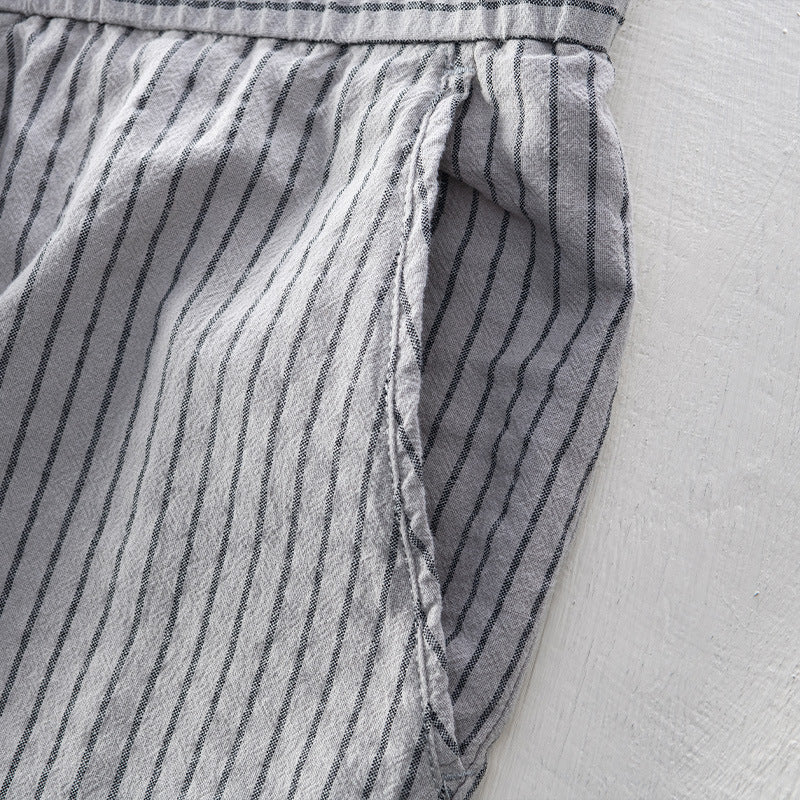 Pinstripe Cotton Tailored - Trousers CASA LARO MEN