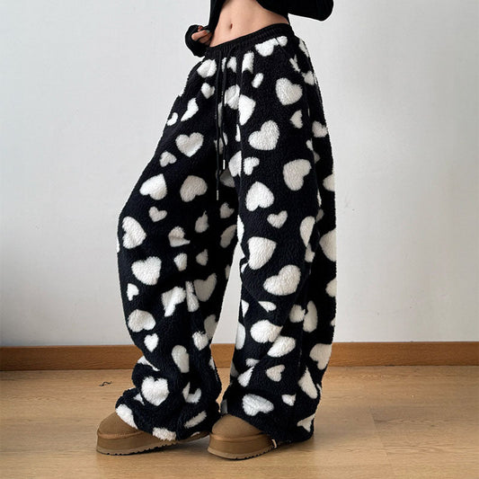 Plush Heart Print - Trousers CASA LARO