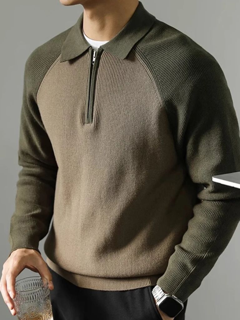 Raglan Quarter Zip Sweater - Casa  Laro CASA LARO