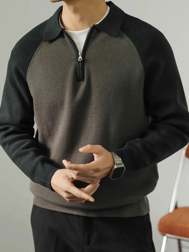Raglan Quarter Zip Sweater - Casa  Laro CASA LARO
