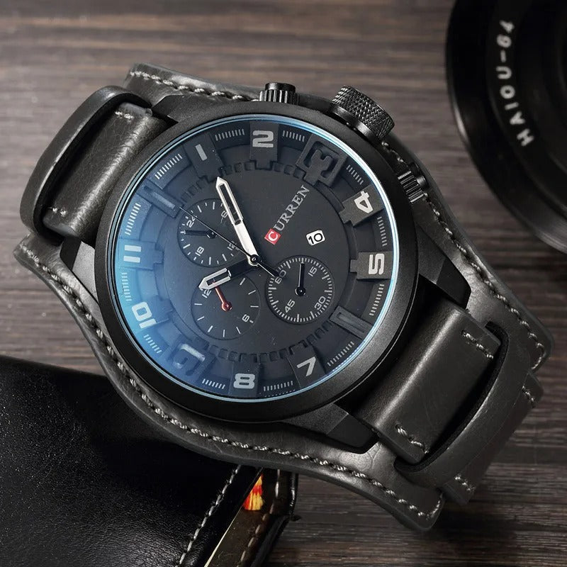 Revincio - Stainless Steel Black Dial Chronograph Watch CASA LARO MEN
