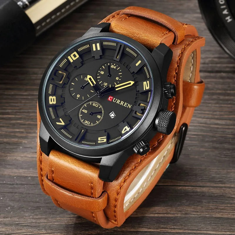 Revincio - Stainless Steel Black Dial Chronograph Watch CASA LARO MEN