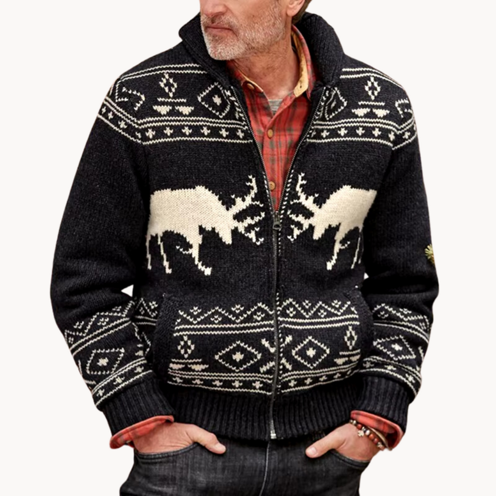 Ribbed Knit Casual - Sweater Jacket CASA LARO MEN