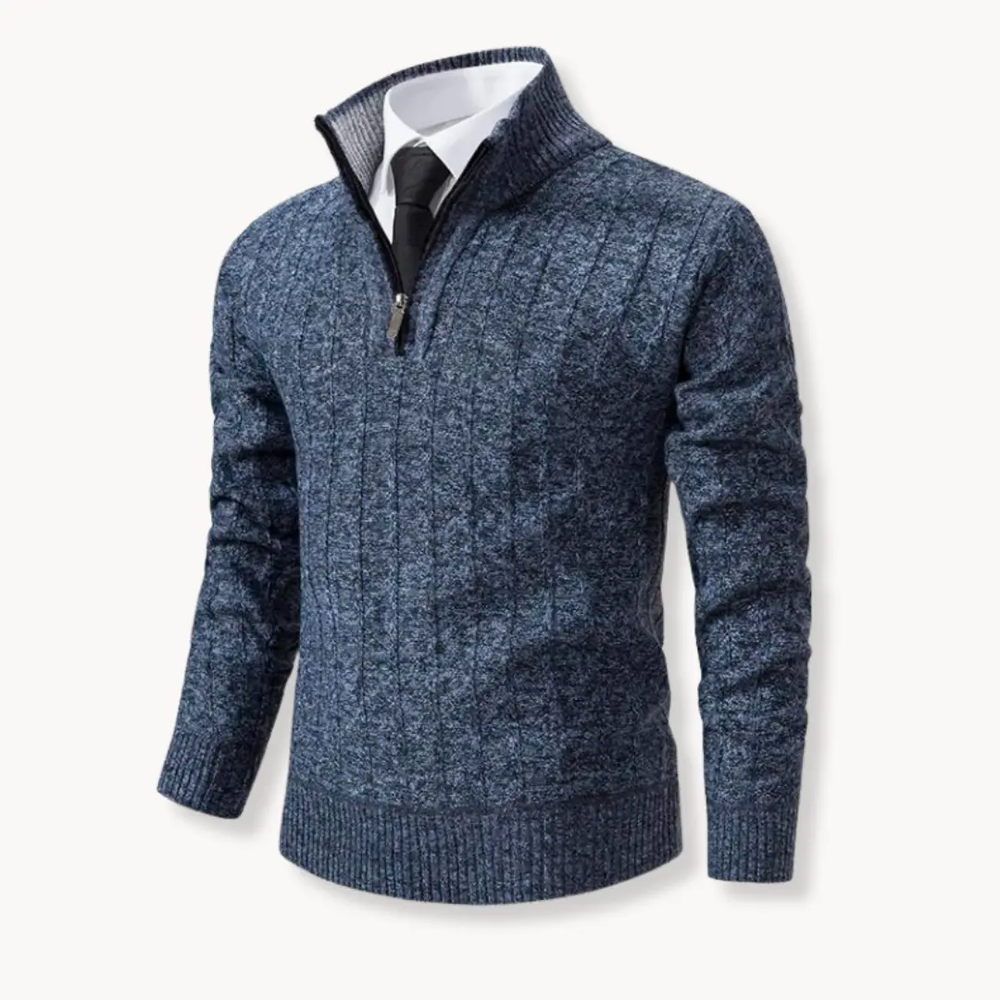 Ribbed Knit Quarter-Zip - Sweater CASA LARO