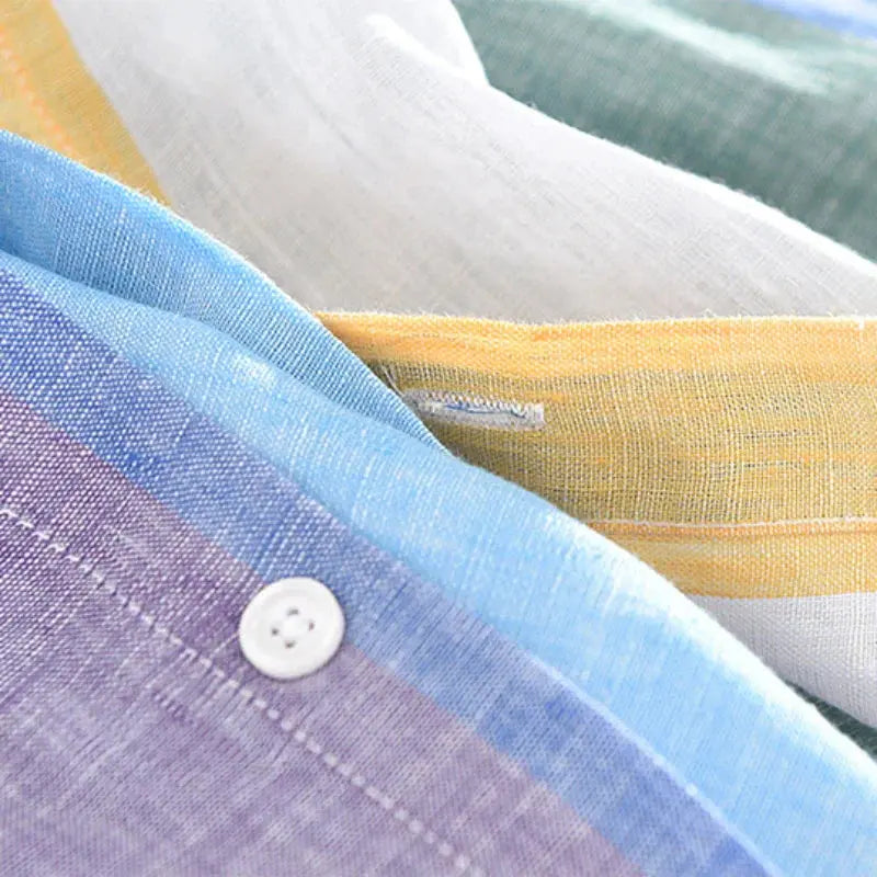 Seascape Stripe Linen Button-Down - Shirt CASA LARO