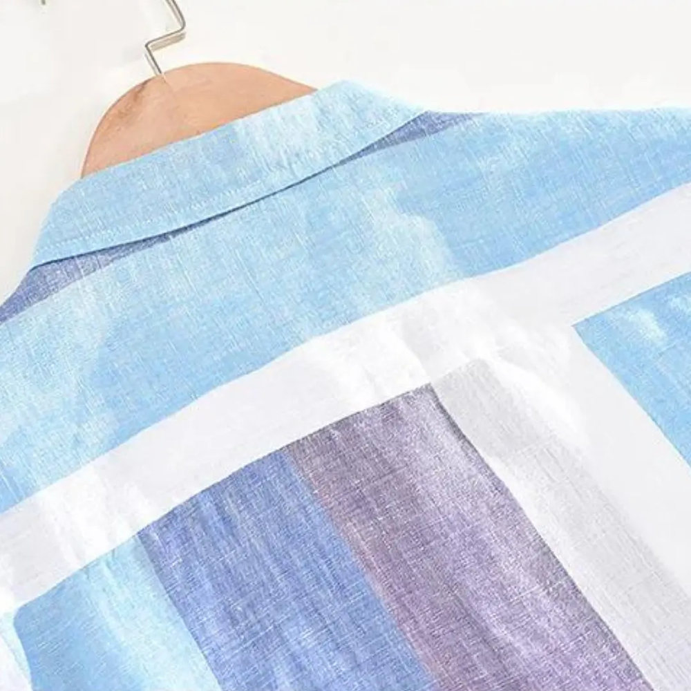 Seascape Stripe Linen Button-Down - Shirt CASA LARO