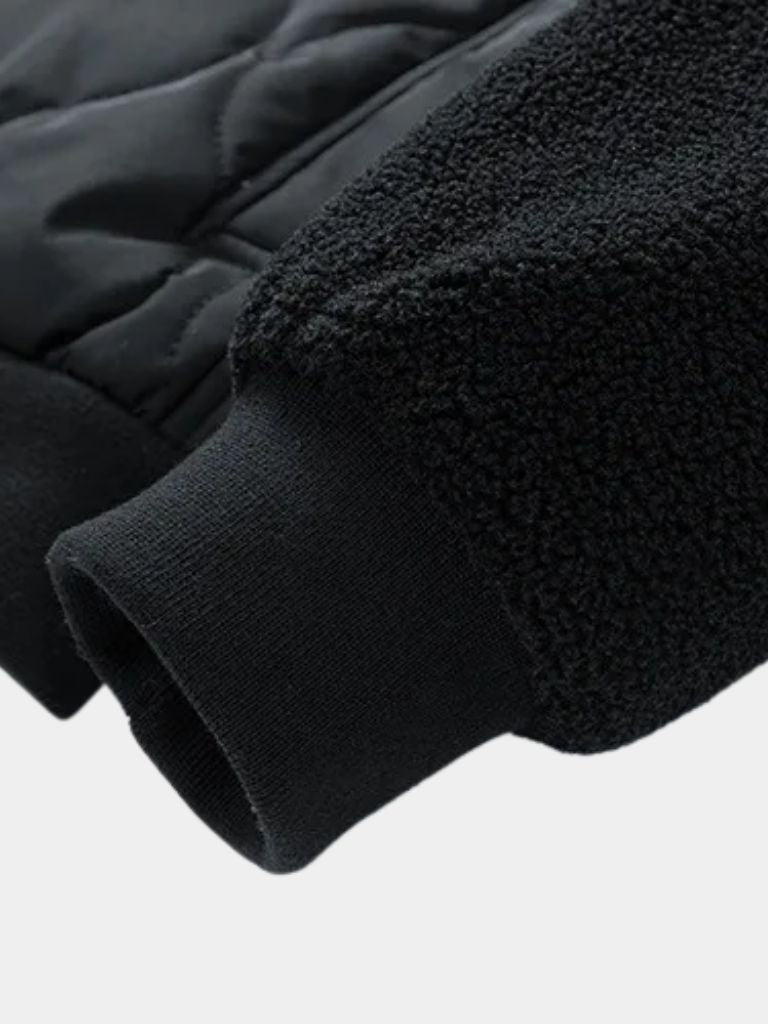 Sherpa Sleeves Padded Bomber Jacket - Casa  Laro CASA LARO
