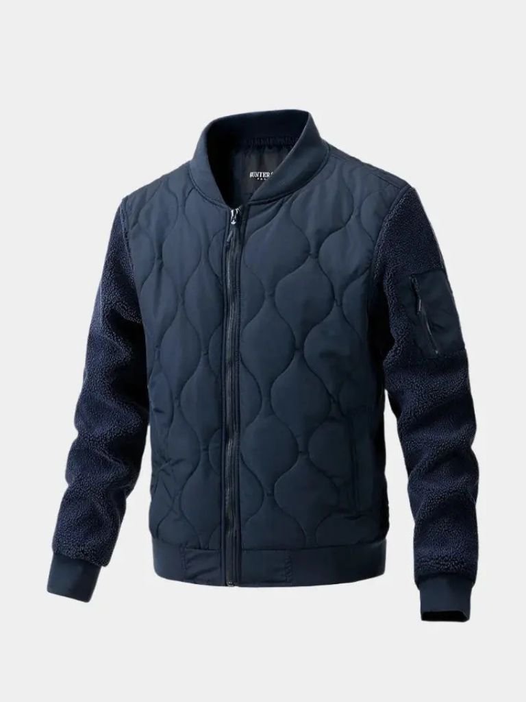 Sherpa Sleeves Padded Bomber Jacket - Casa  Laro CASA LARO