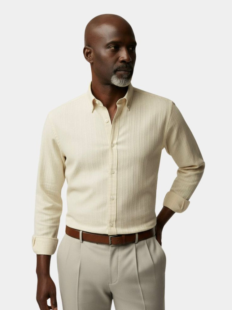 Striped Button Down Seersucker Shirt - Casa  Laro CASA LARO
