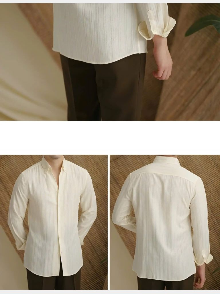 Striped Button Down Seersucker Shirt - Casa  Laro CASA LARO