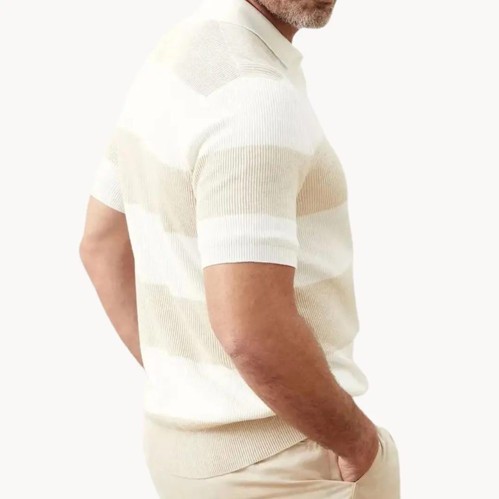 Striped Damask Knit - Polo CASA LARO