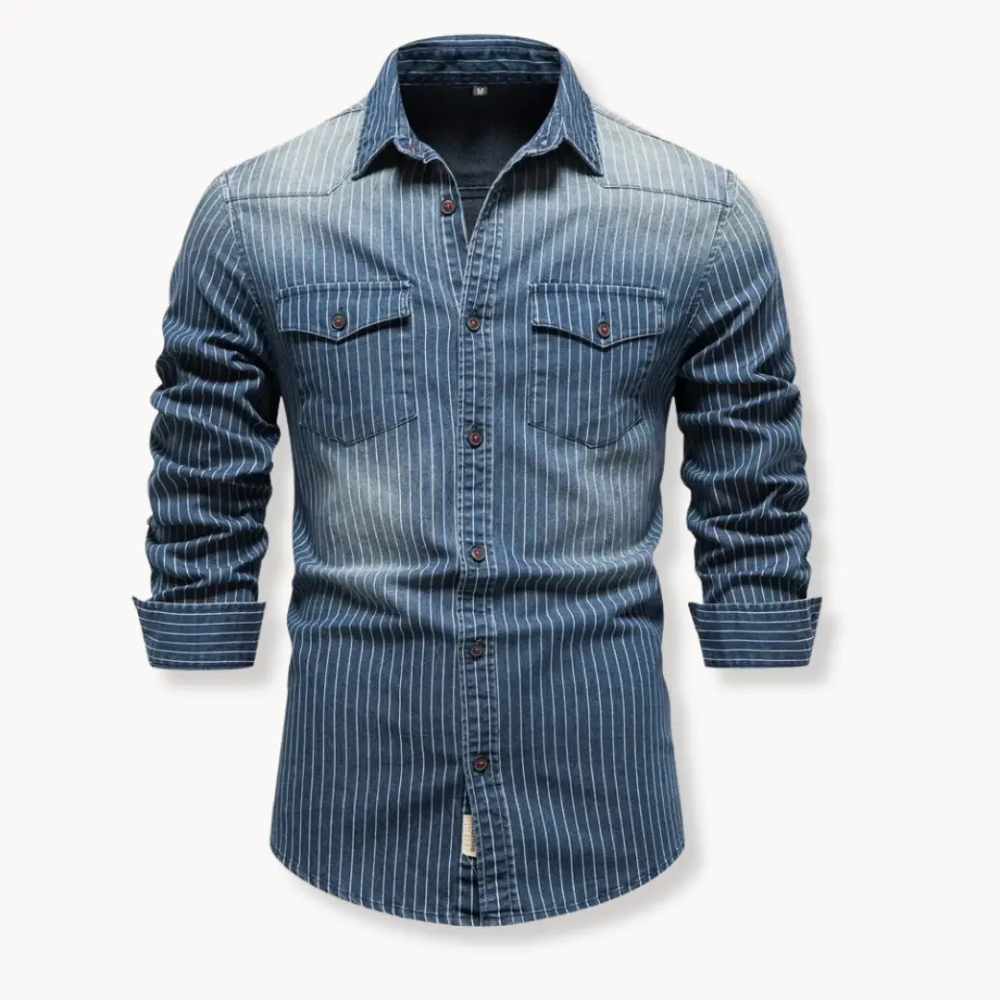 Striped Denim Button-Up - Shirt CASA LARO