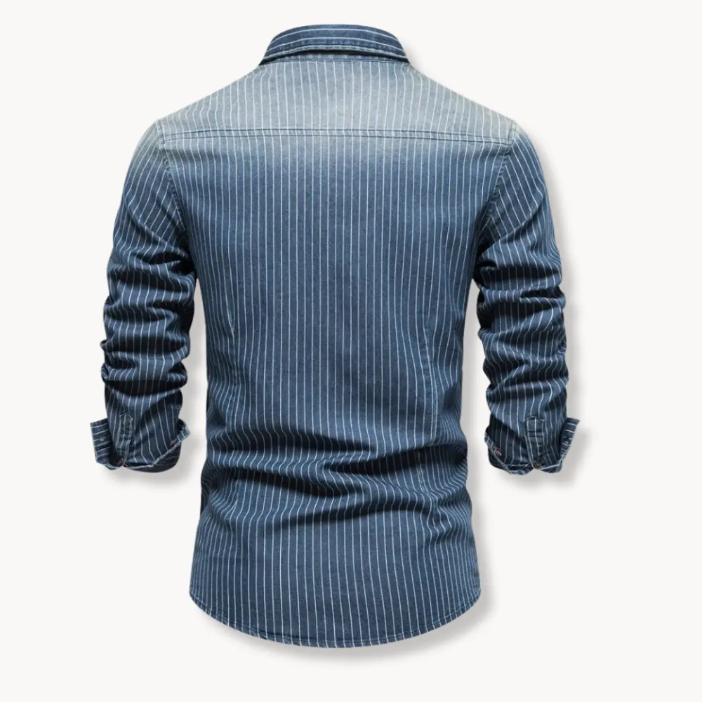 Striped Denim Button-Up - Shirt CASA LARO
