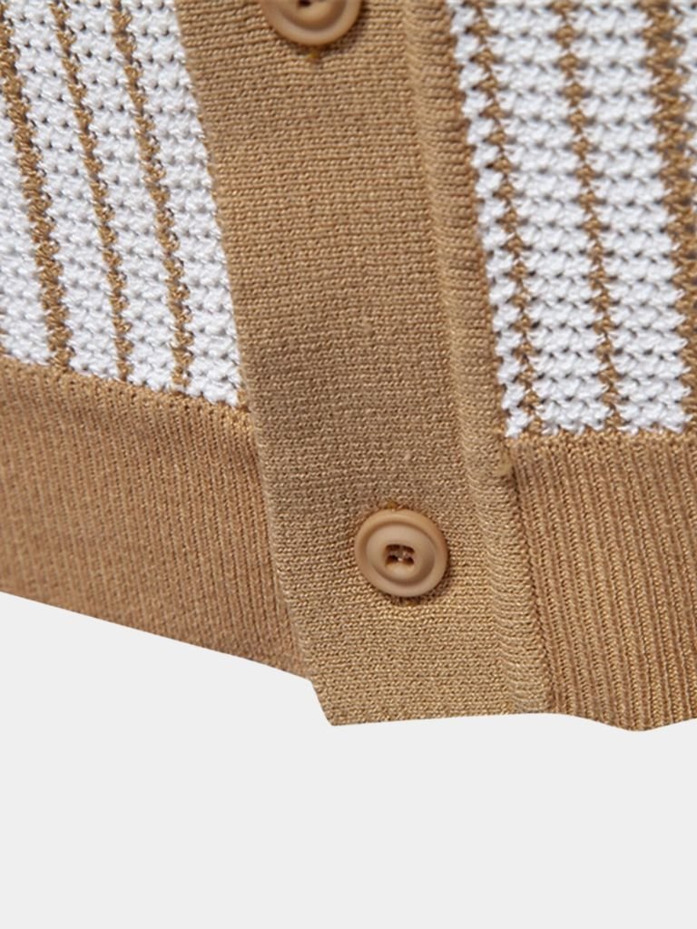 Striped Knit Polo Shirt - Casa  Laro CASA LARO