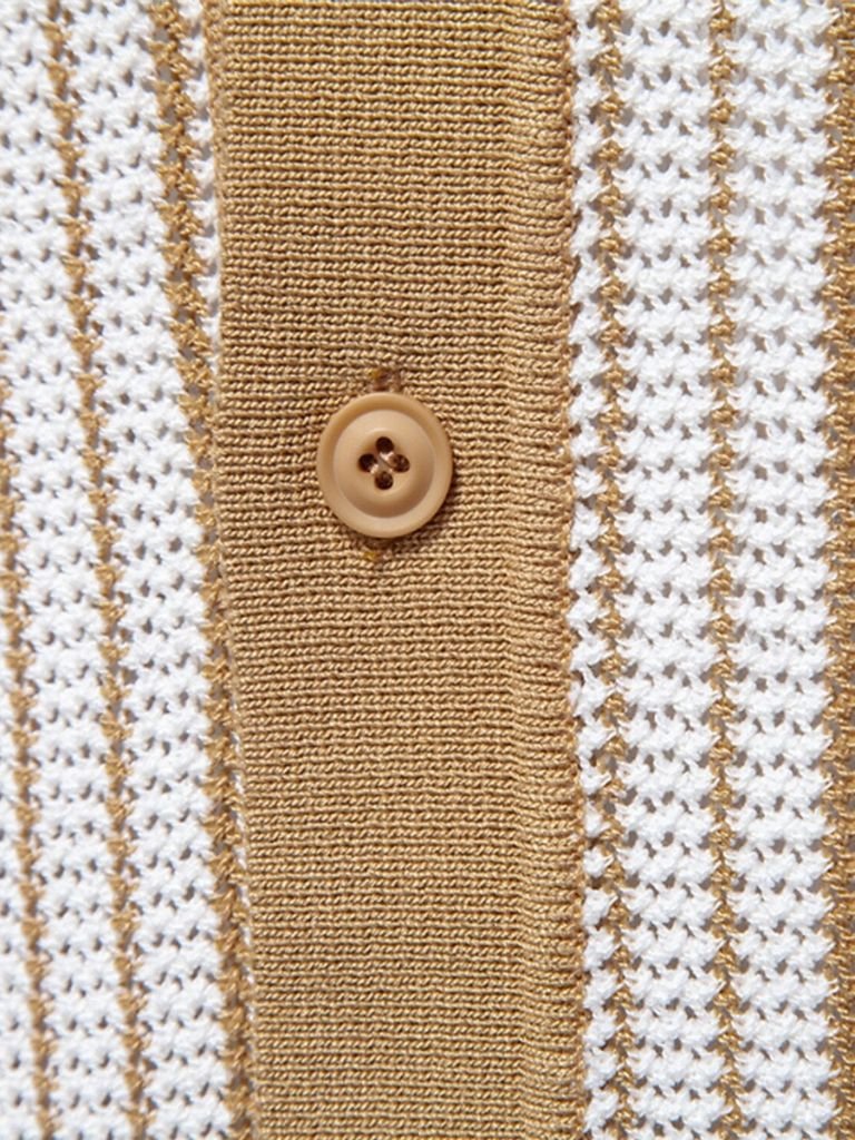 Striped Knit Polo Shirt - Casa  Laro CASA LARO