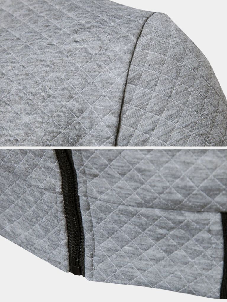 Textured Casual Bomber Jacket - Casa  Laro CASA LARO