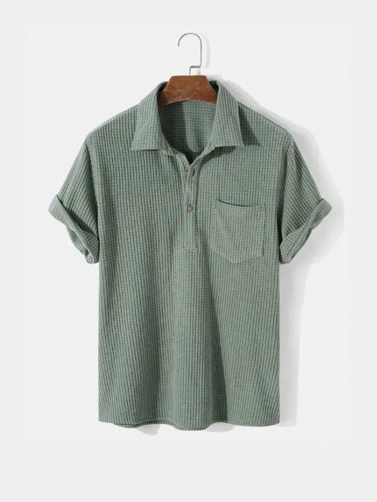 Textured Short Sleeve Shirt - Casa  Laro CASA LARO