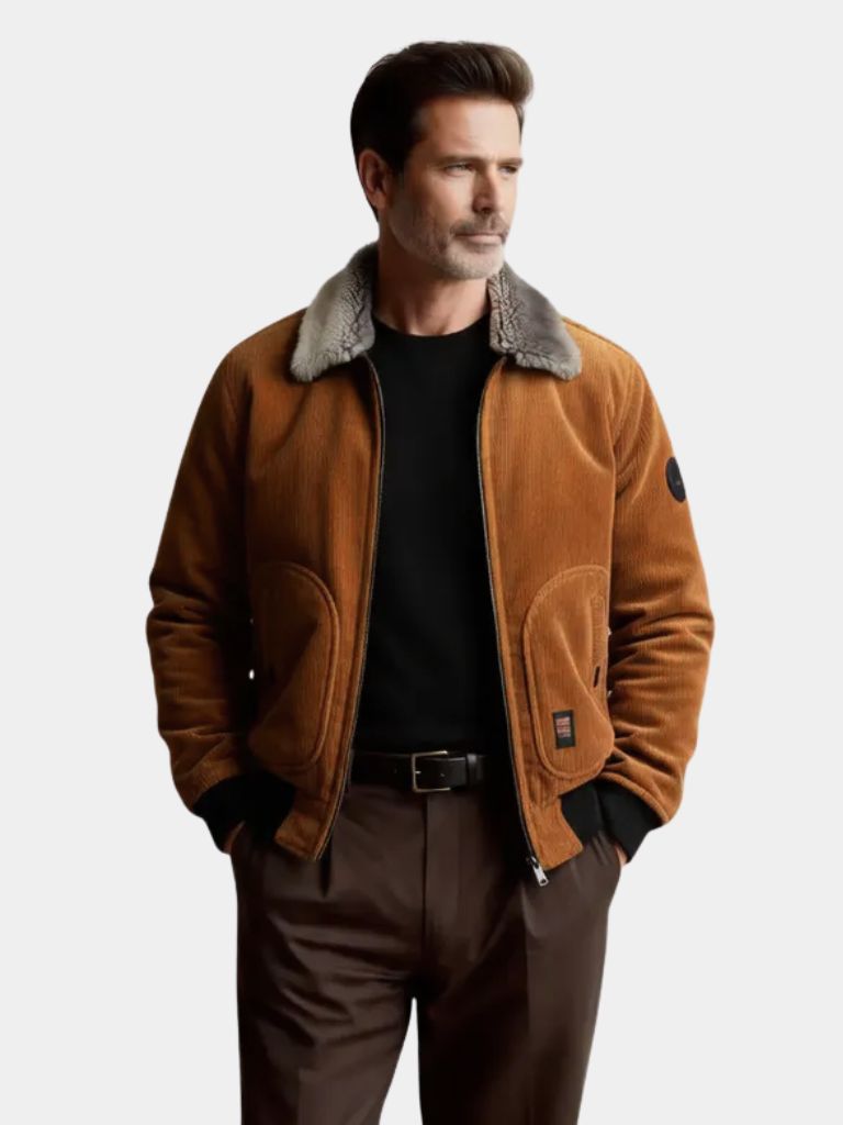Thermal Windbreaker Corduroy Jacket - Casa  Laro CASA LARO