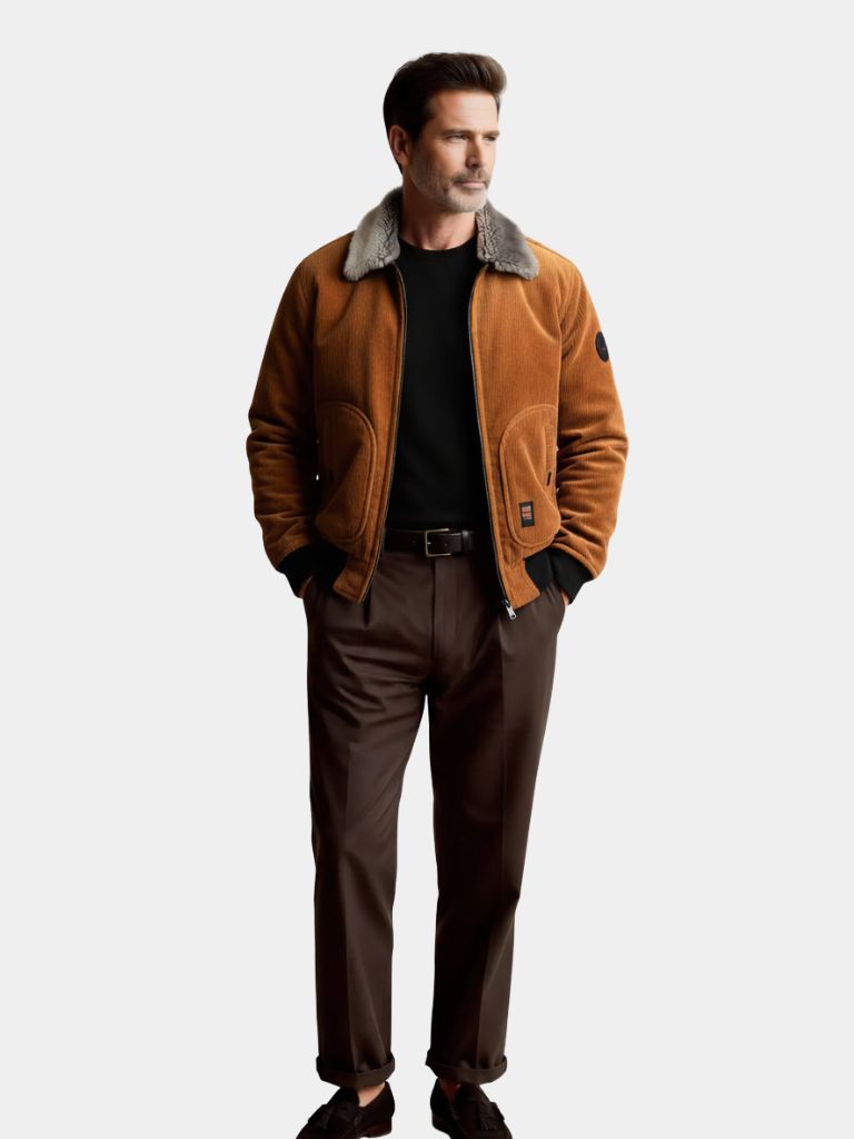Thermal Windbreaker Corduroy Jacket - Casa  Laro CASA LARO