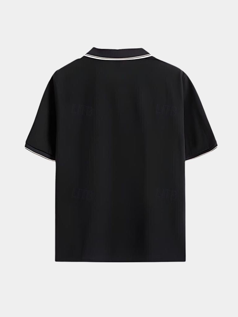 Timeless Black V-Neck Polo - Casa  Laro CASA LARO