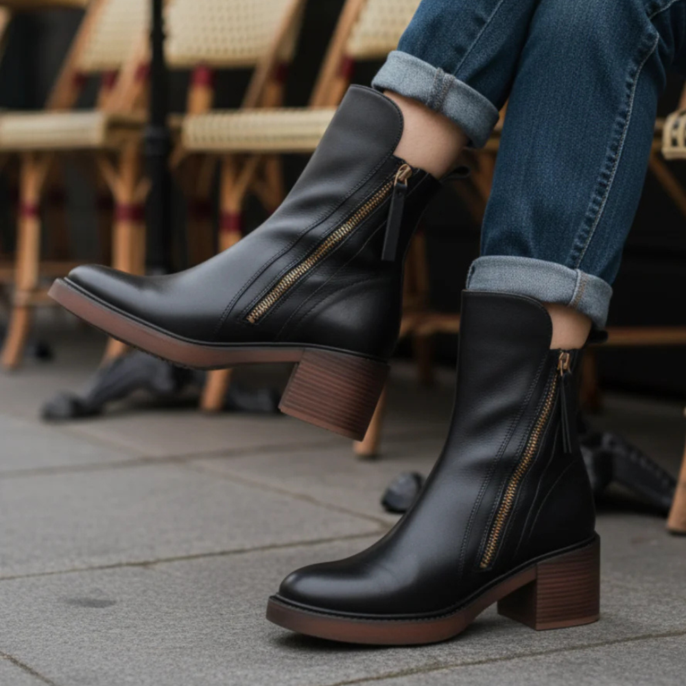 Val - Elegant Black Leather Boots CASA LARO