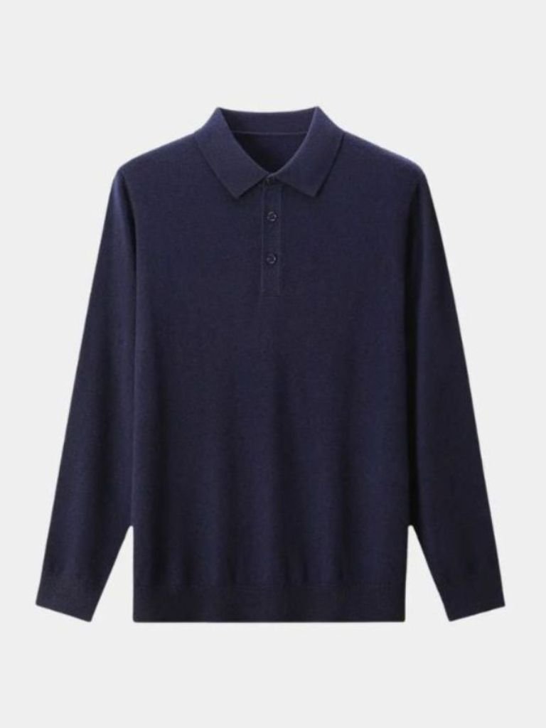 Wool Knit Button Up Polo Pullover - Casa  Laro CASA LARO