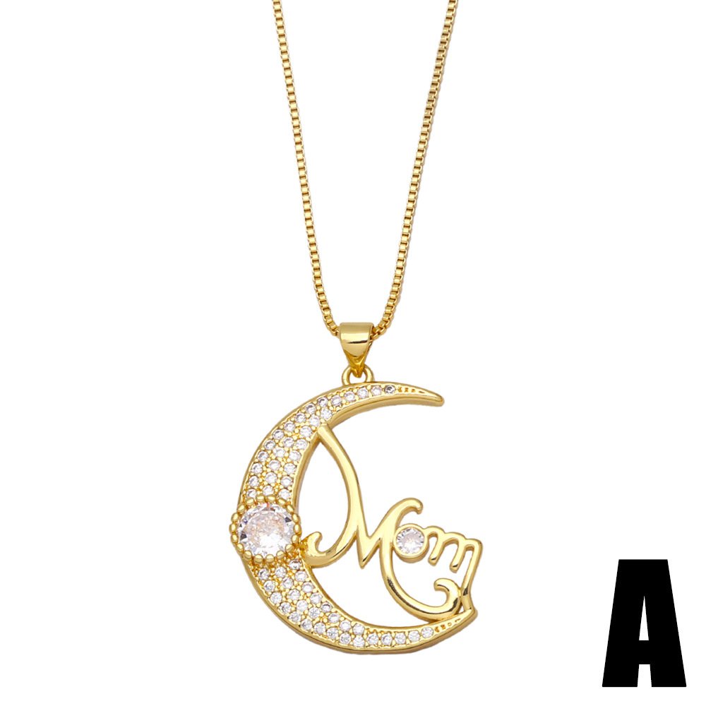 Vintage 'Mother's Day' Golden Tone Pendant Necklace Dazzleyesjewelry