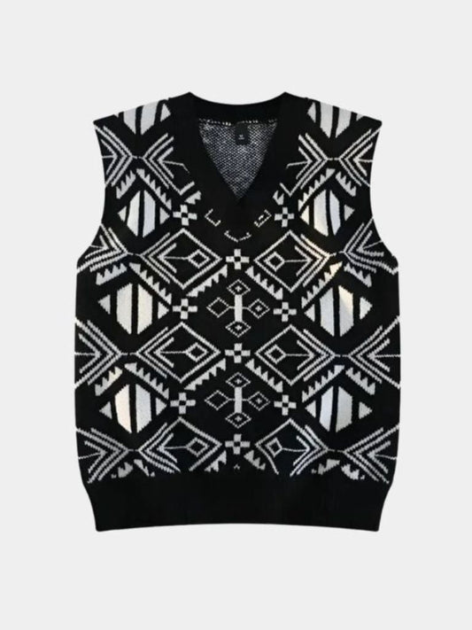 Academic Retro Knit Vest - Casa  Laro CASA LARO