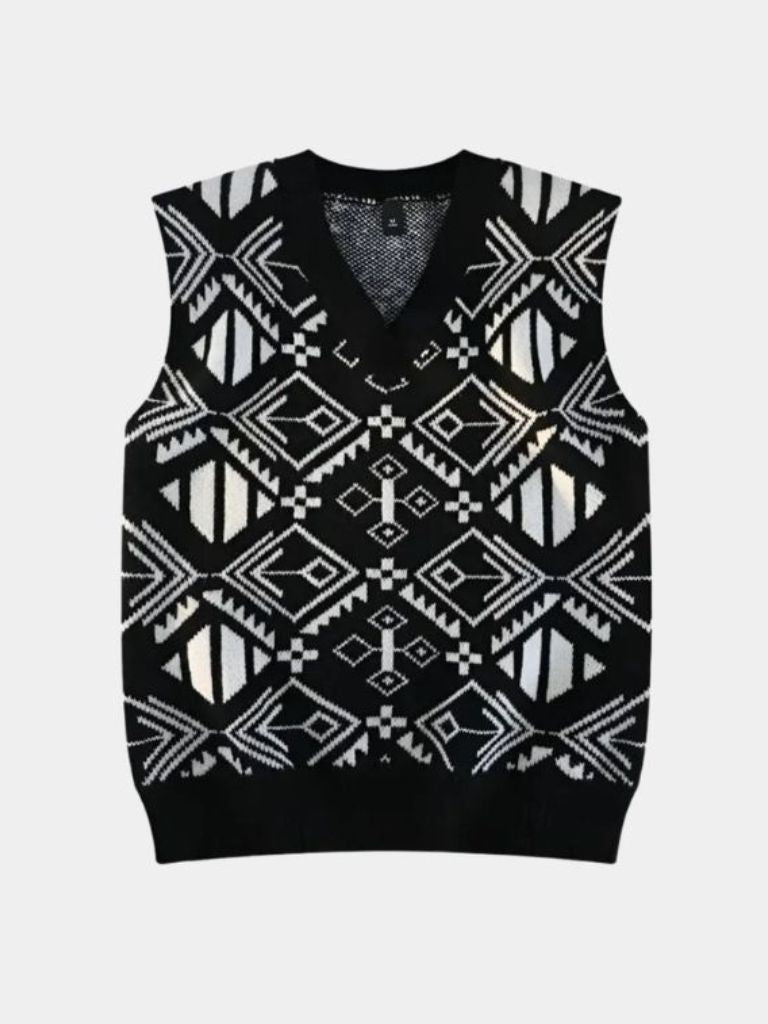 Academic Retro Knit Vest - Casa  Laro CASA LARO