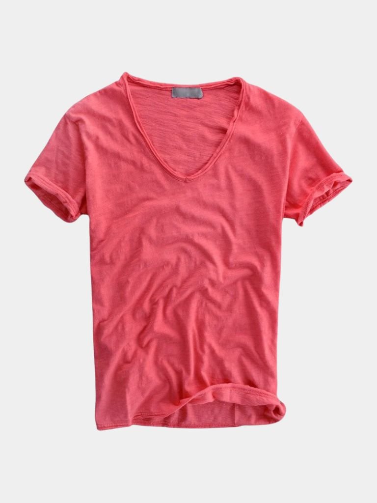 Albo Classic Linen V Neck T-Shirt – Casa  Laro CASA LARO