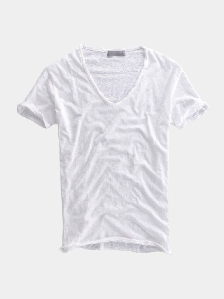 Albo Classic Linen V Neck T-Shirt – Casa  Laro CASA LARO