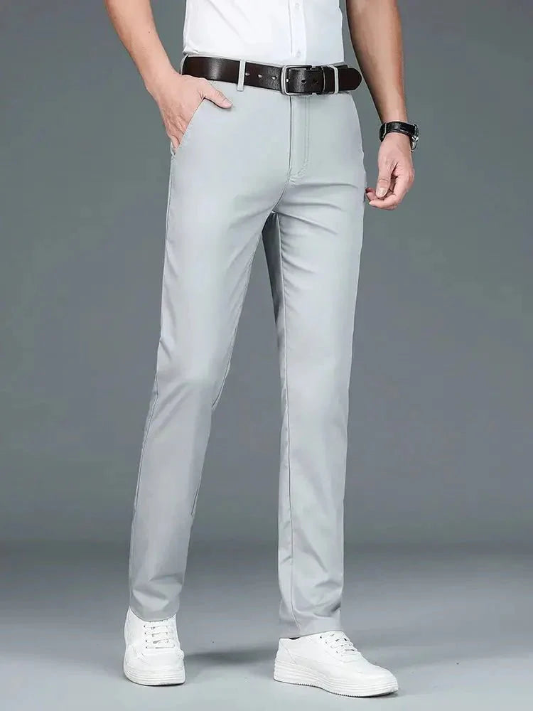 Bamboo Fiber Minimalist Straight Trousers - Casa  Laro CASA LARO