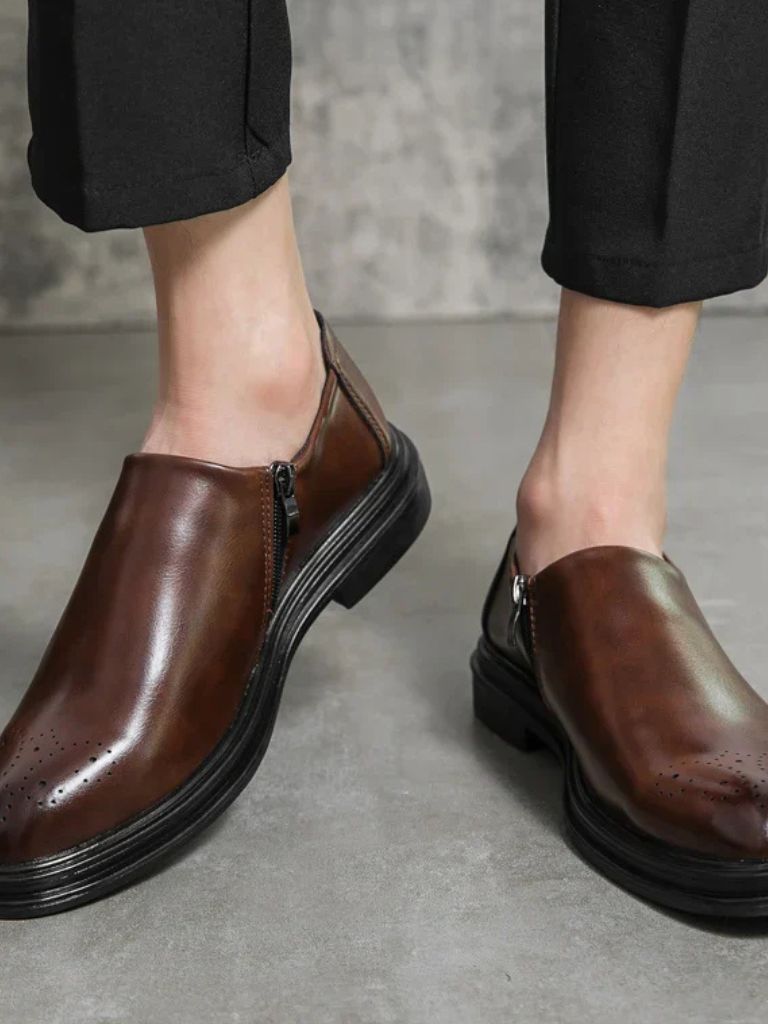 Brun Prestige Leather Loafers - Casa  Laro CASA LARO