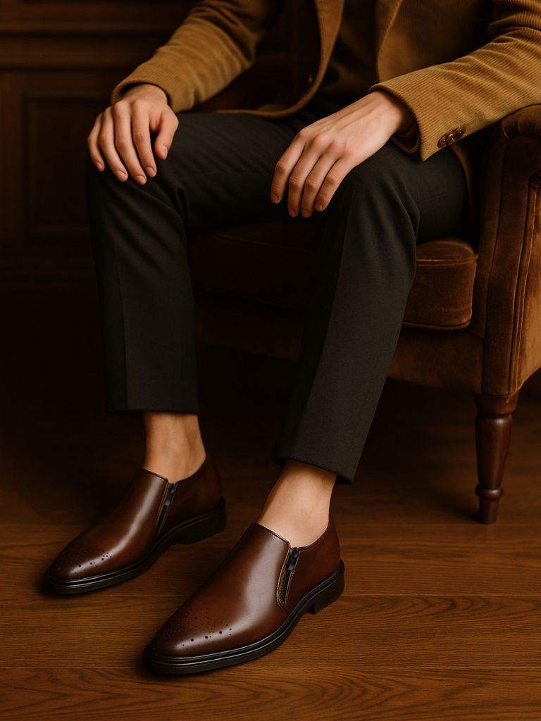 Brun Prestige Leather Loafers - Casa  Laro CASA LARO