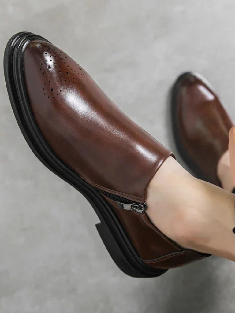 Brun Prestige Leather Loafers - Casa  Laro CASA LARO