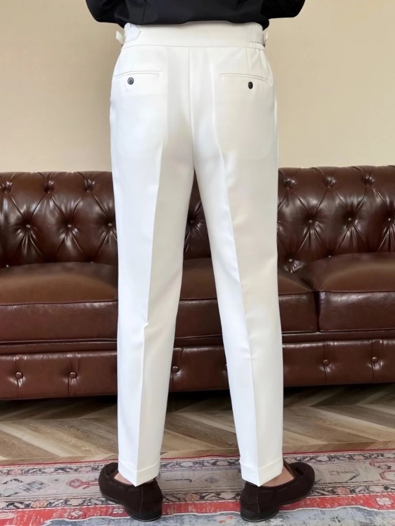 Classic Italy Sidetab Elastic Trousers - Casa  Laro CASA LARO