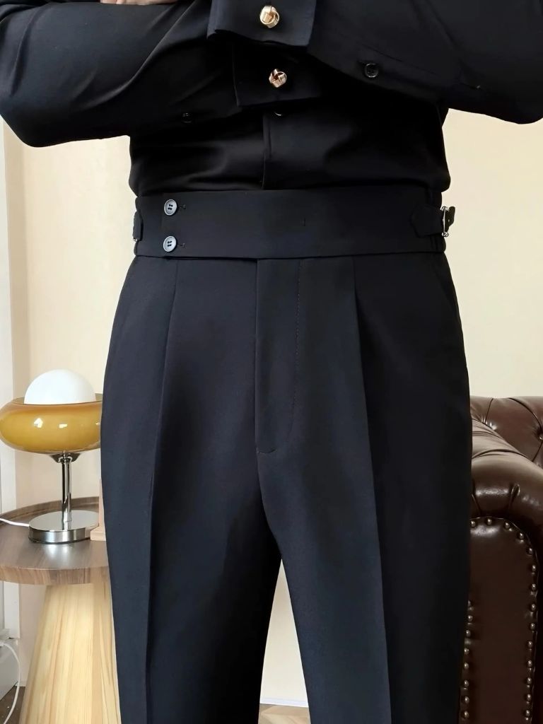 Classic Italy Sidetab Elastic Trousers - Casa  Laro CASA LARO
