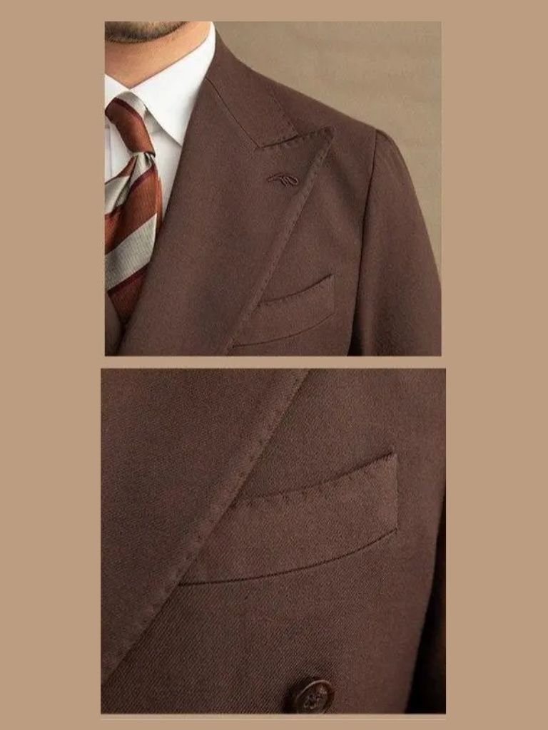 Dark Brown Garbadine Suit - Casa  Laro CASA LARO