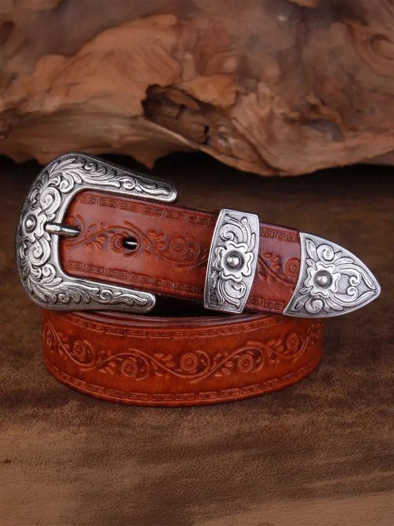 Elegant Western Leather Belt - Casa  Laro CASA LARO
