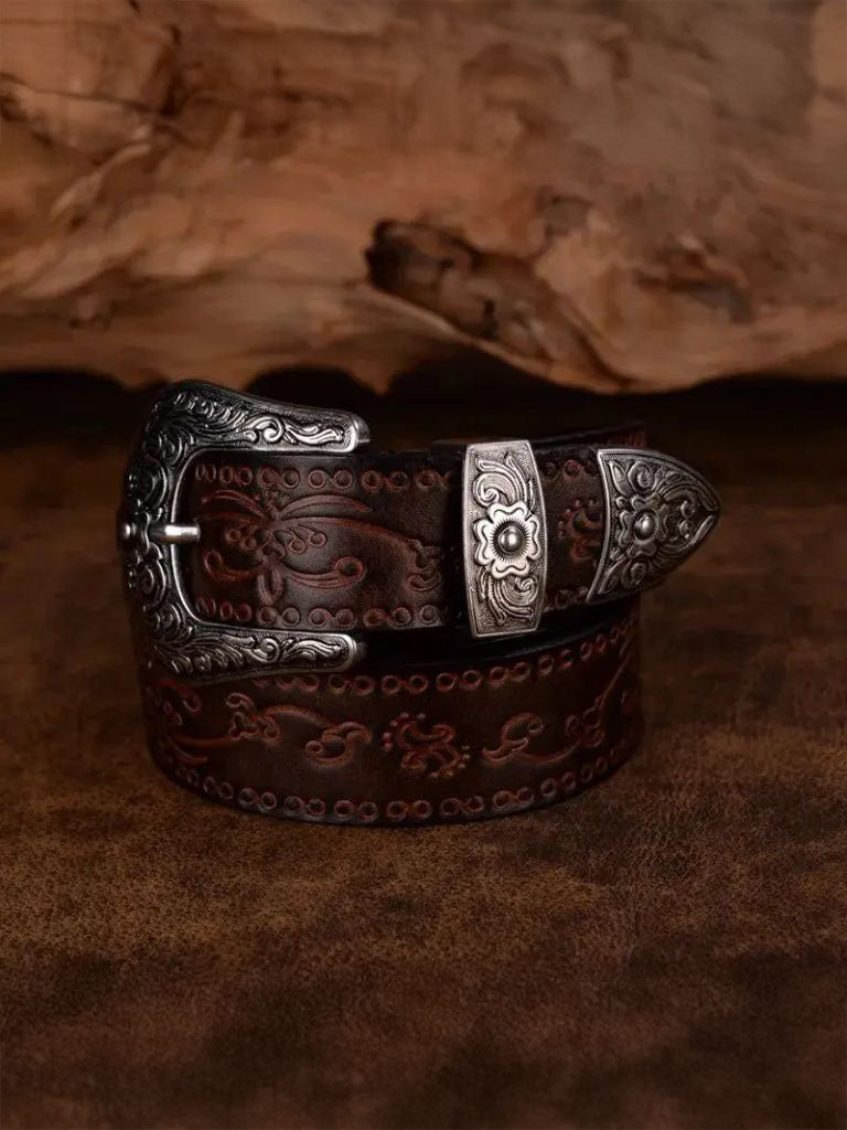 Elegant Western Leather Belt - Casa  Laro CASA LARO