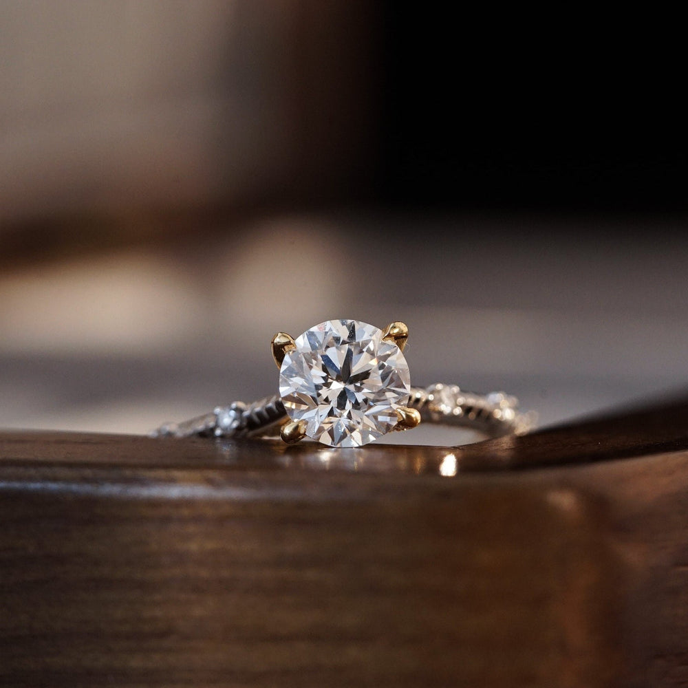 1CT Round Cut Regal Crown Pave Engagement Ring shineofdiamond