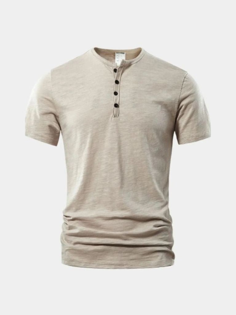 Essential Casual Henley Neck T-Shirt - Casa  Laro CASA LARO