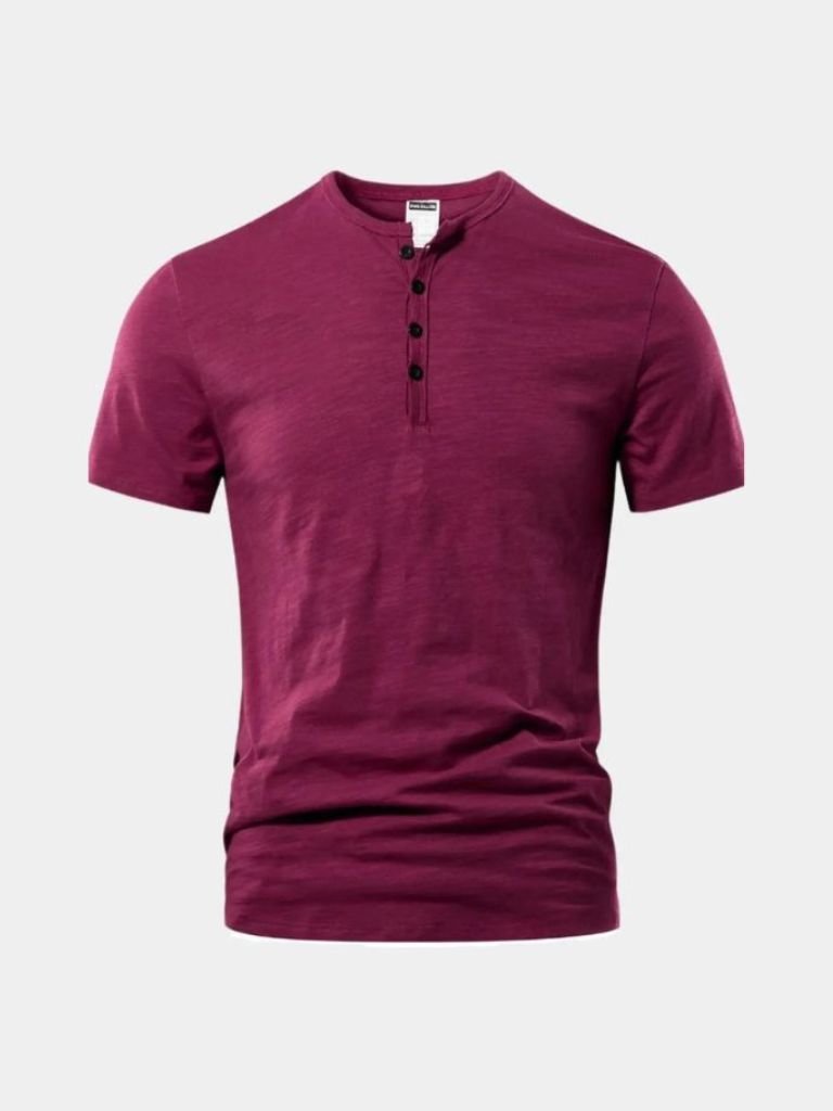 Essential Casual Henley Neck T-Shirt - Casa  Laro CASA LARO