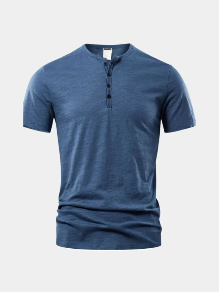 Essential Casual Henley Neck T-Shirt - Casa  Laro CASA LARO